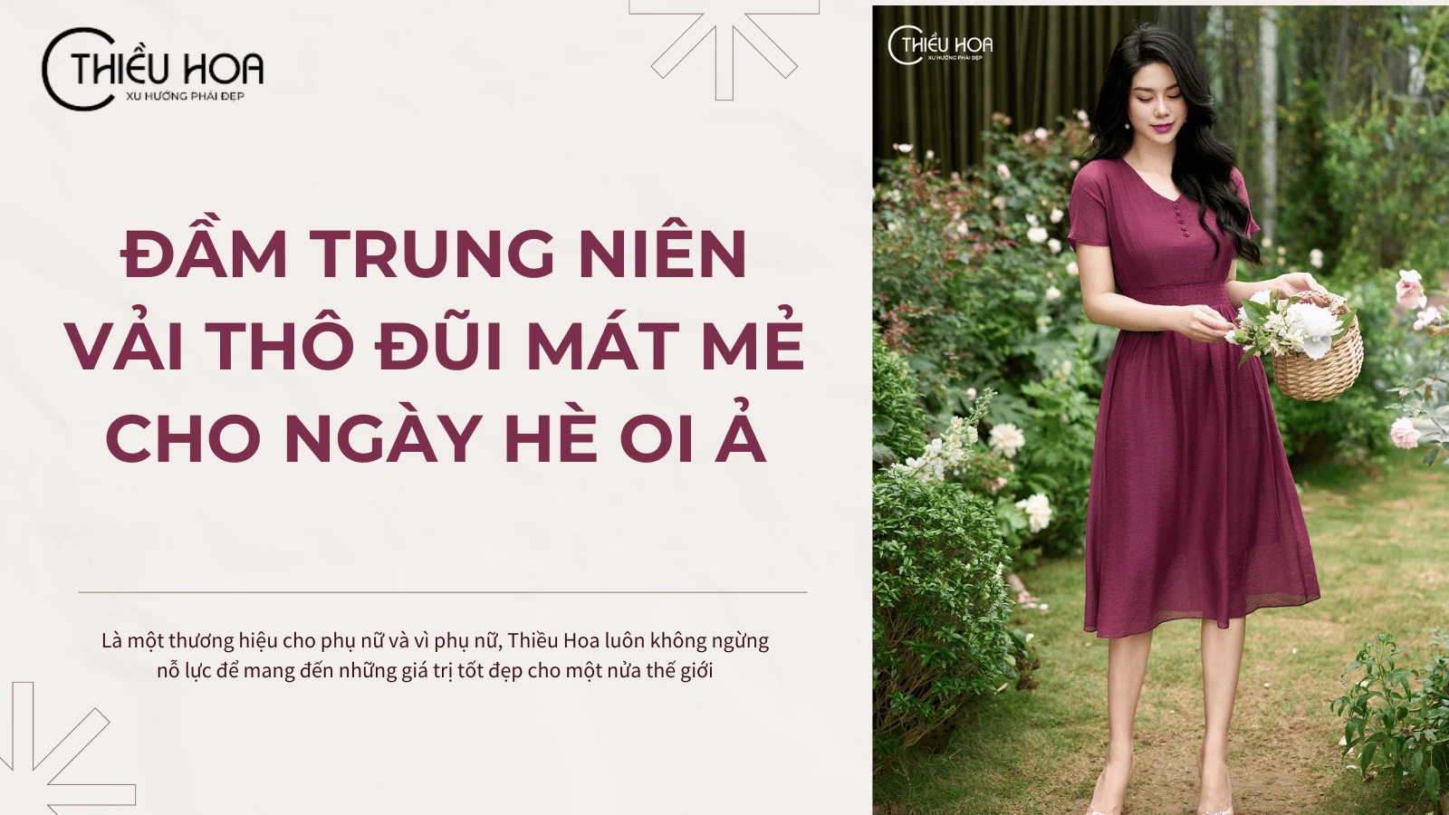 Đầm Trung Niên Vải Thô Đũi Mát Mẻ Cho Ngày Hè Oi Ả
