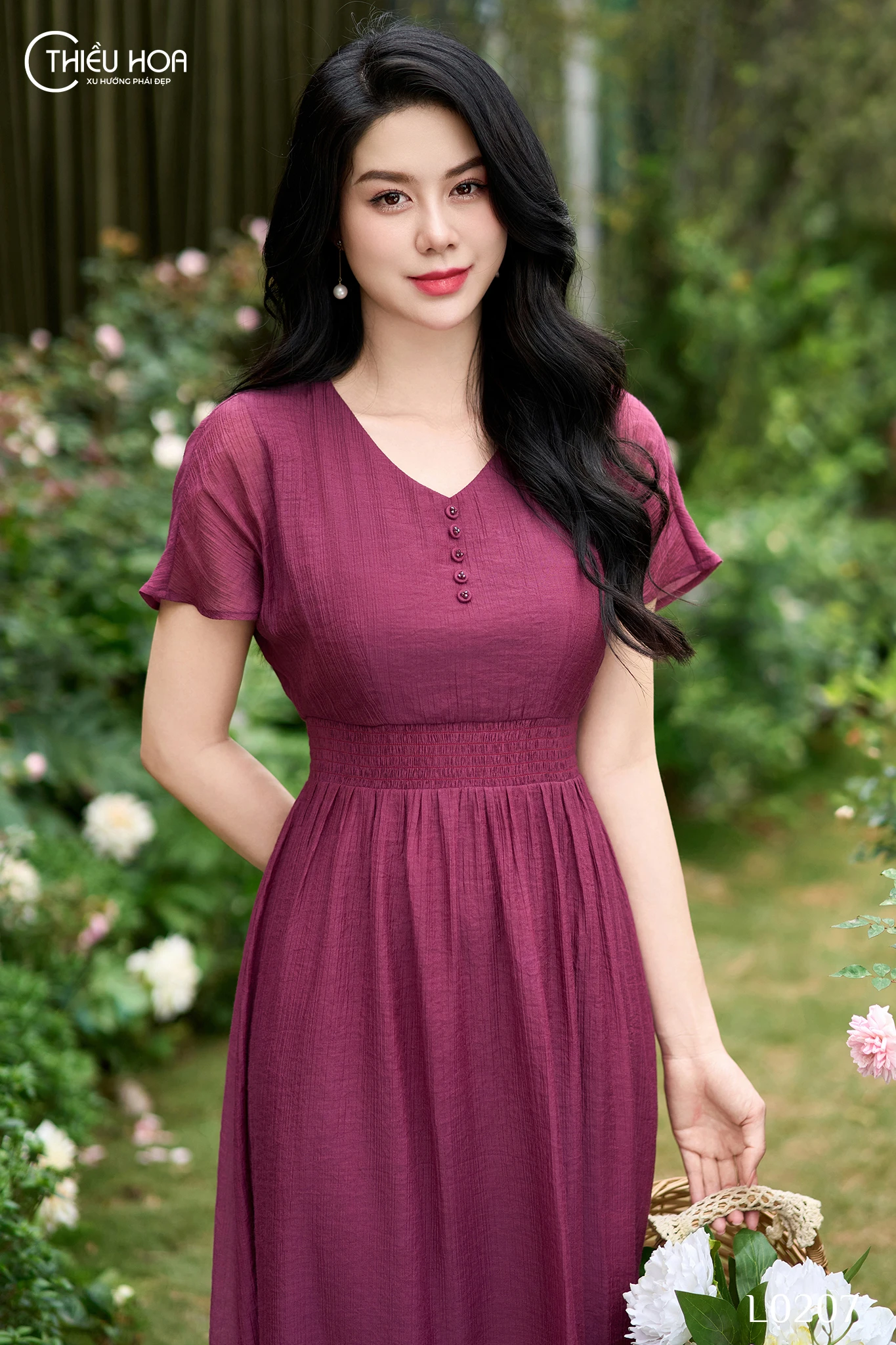 đầm trung niên vải đũi