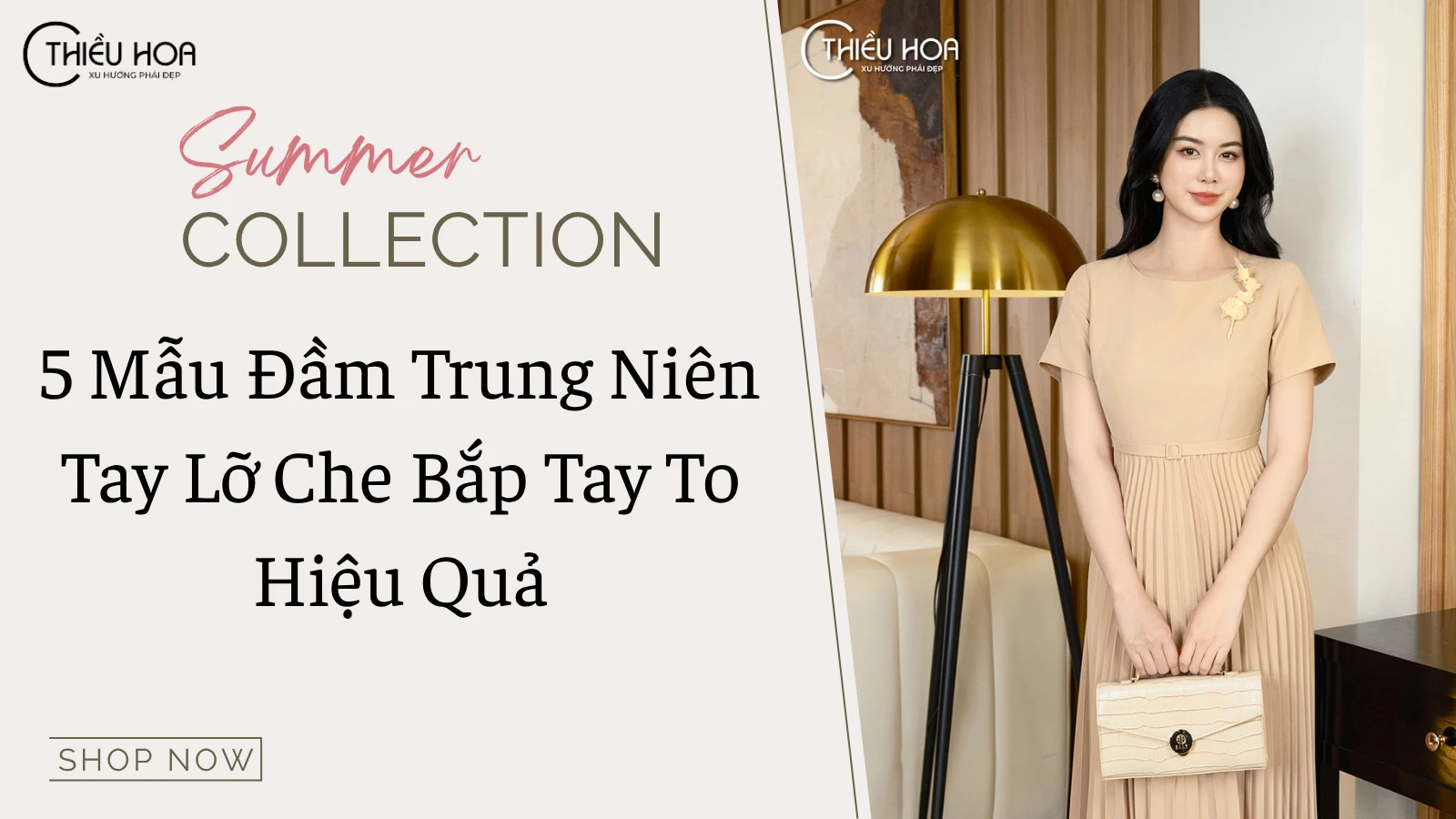 5 Mẫu Đầm Trung Niên Tay Lỡ Che Bắp Tay To Hiệu Quả