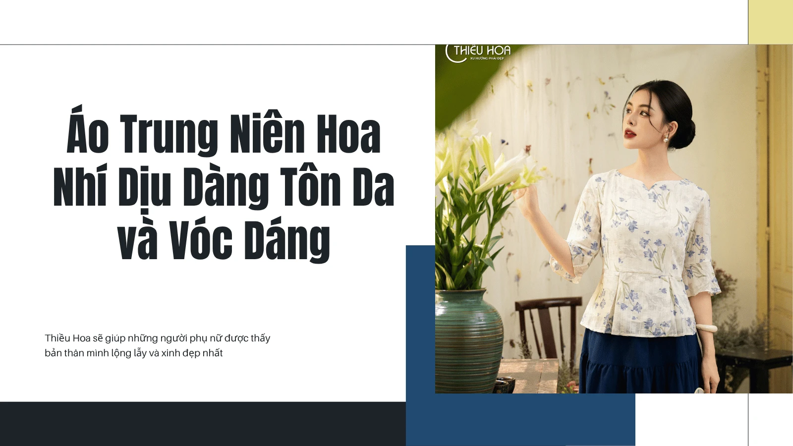 Áo Trung Niên Hoa Nhí Dịu Dàng Tôn Da và Vóc Dáng