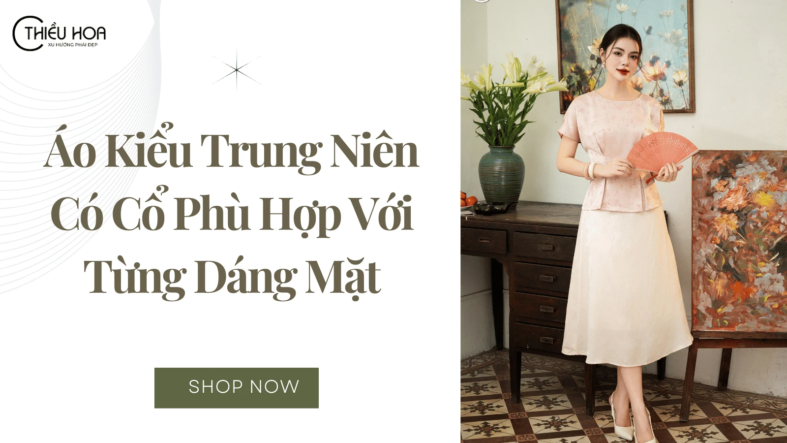 Áo Kiểu Trung Niên Có Cổ Phù Hợp Với Từng Dáng Mặt