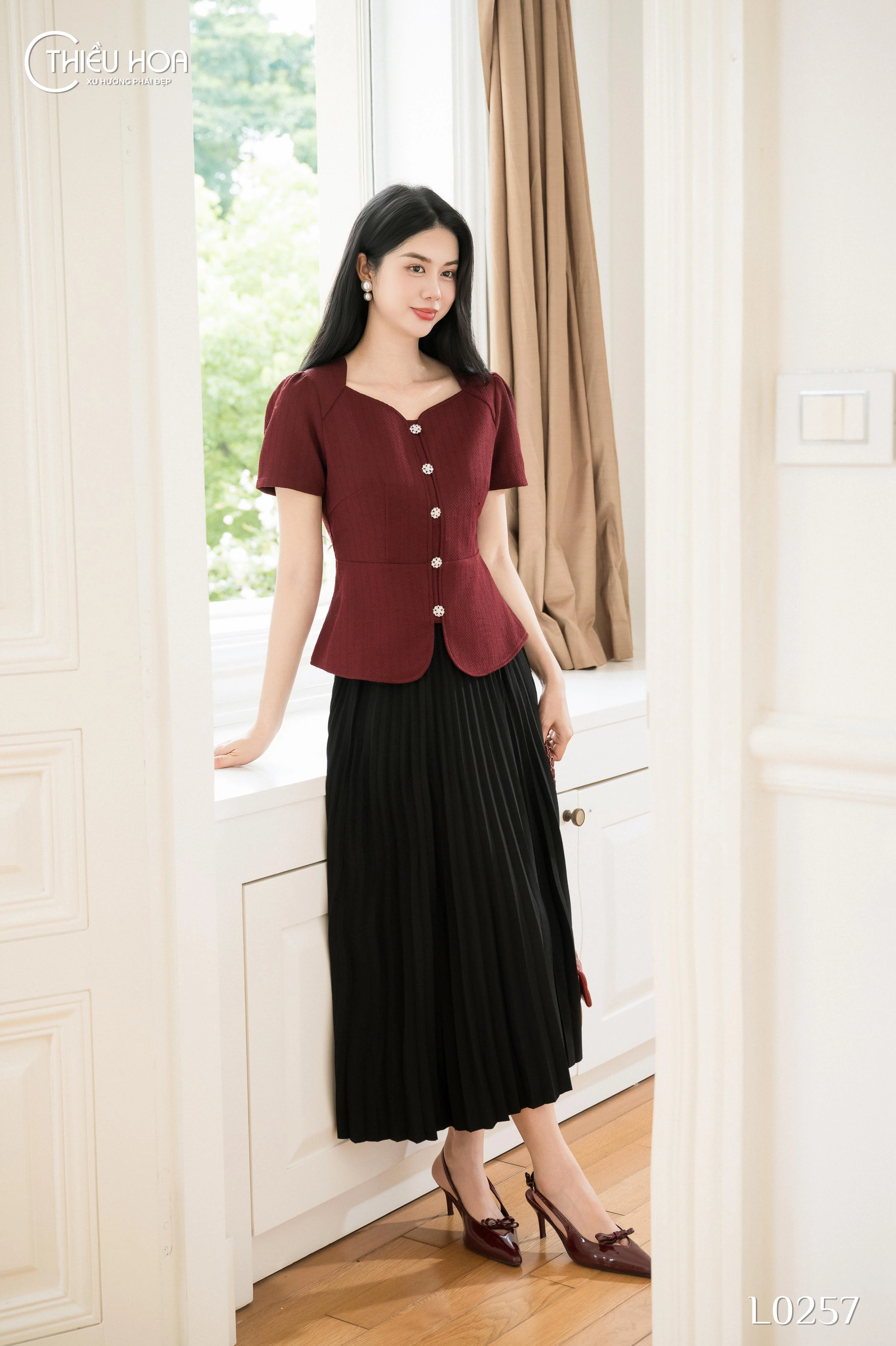 áo trung niên peplum