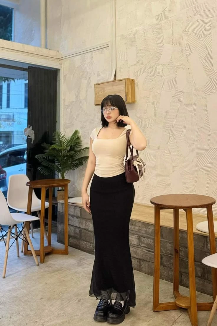 phối đồ cho nữ mập cao