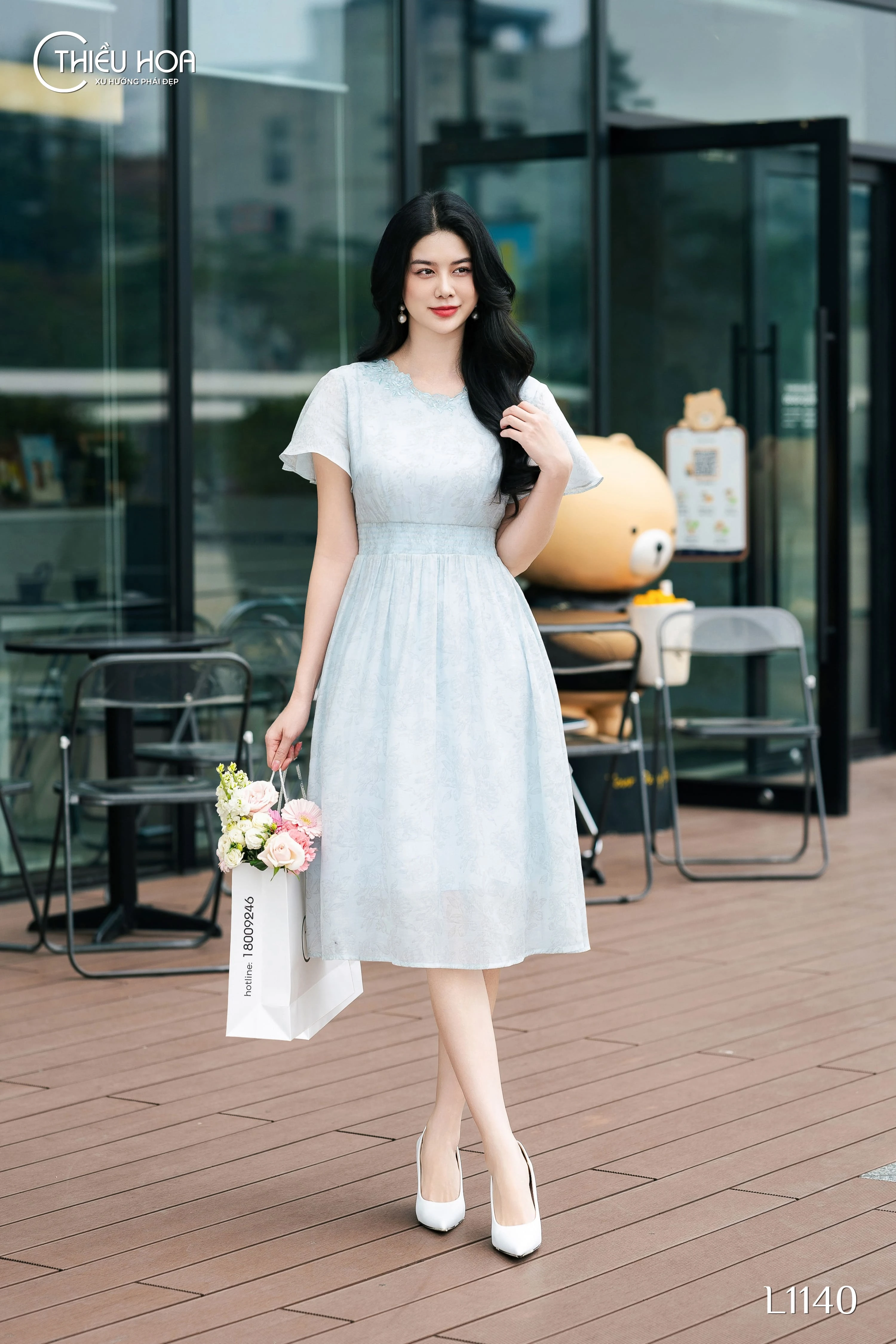 Váy dự tiệc trung niên đẹp - đầm xòe