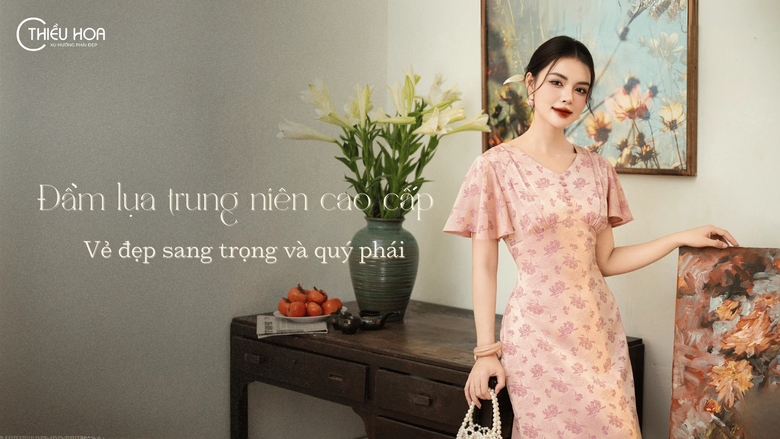 Đầm lụa trung niên cao cấp - Vẻ đẹp sang trọng và quý phái