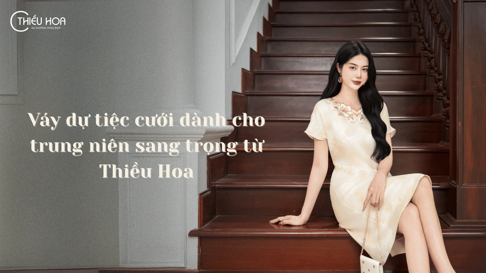 Váy dự tiệc cưới dành cho trung niên sang trọng từ Thiều Hoa