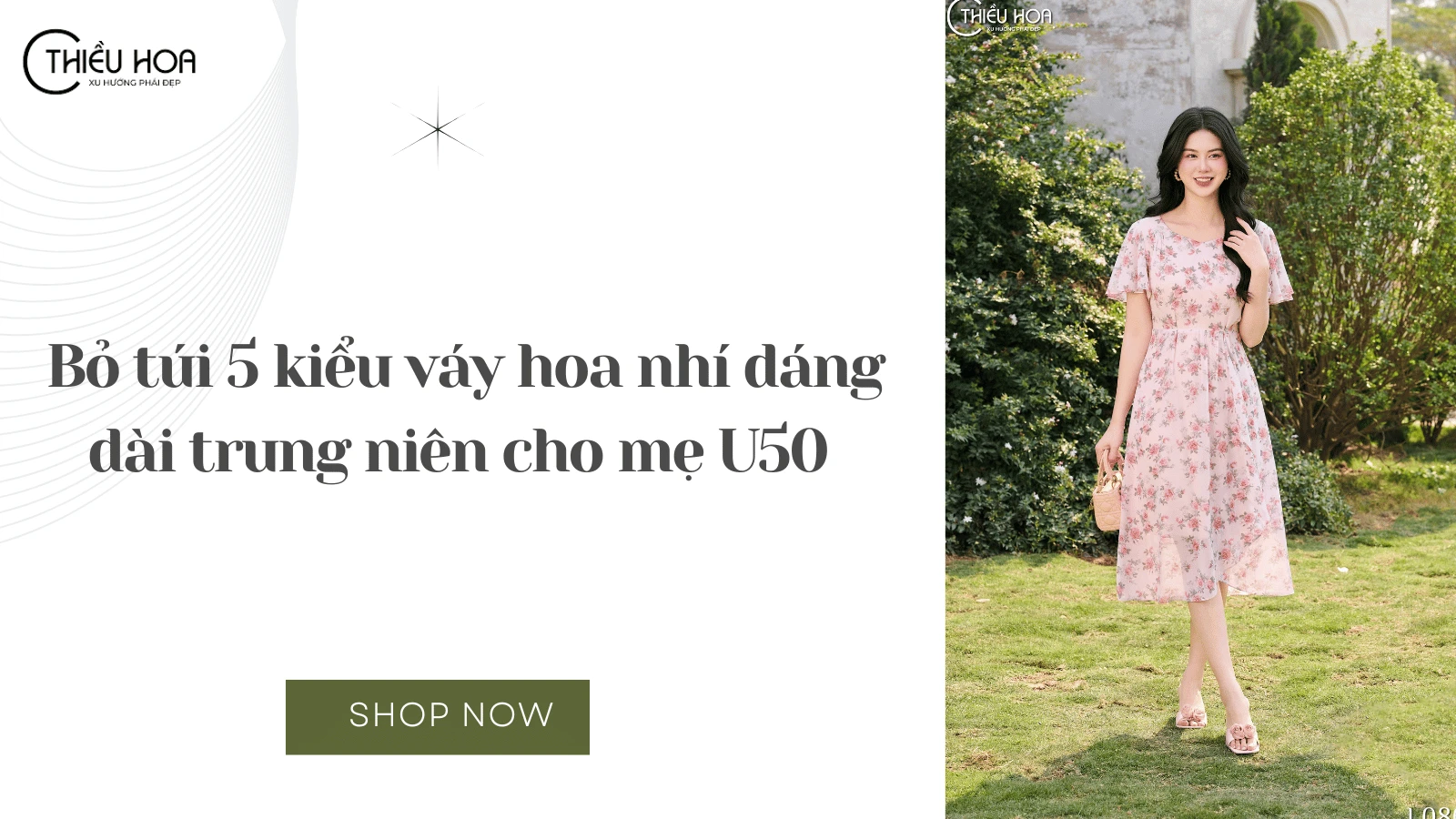 Bỏ túi 5 kiểu váy hoa nhí dáng dài trung niên cho mẹ U50