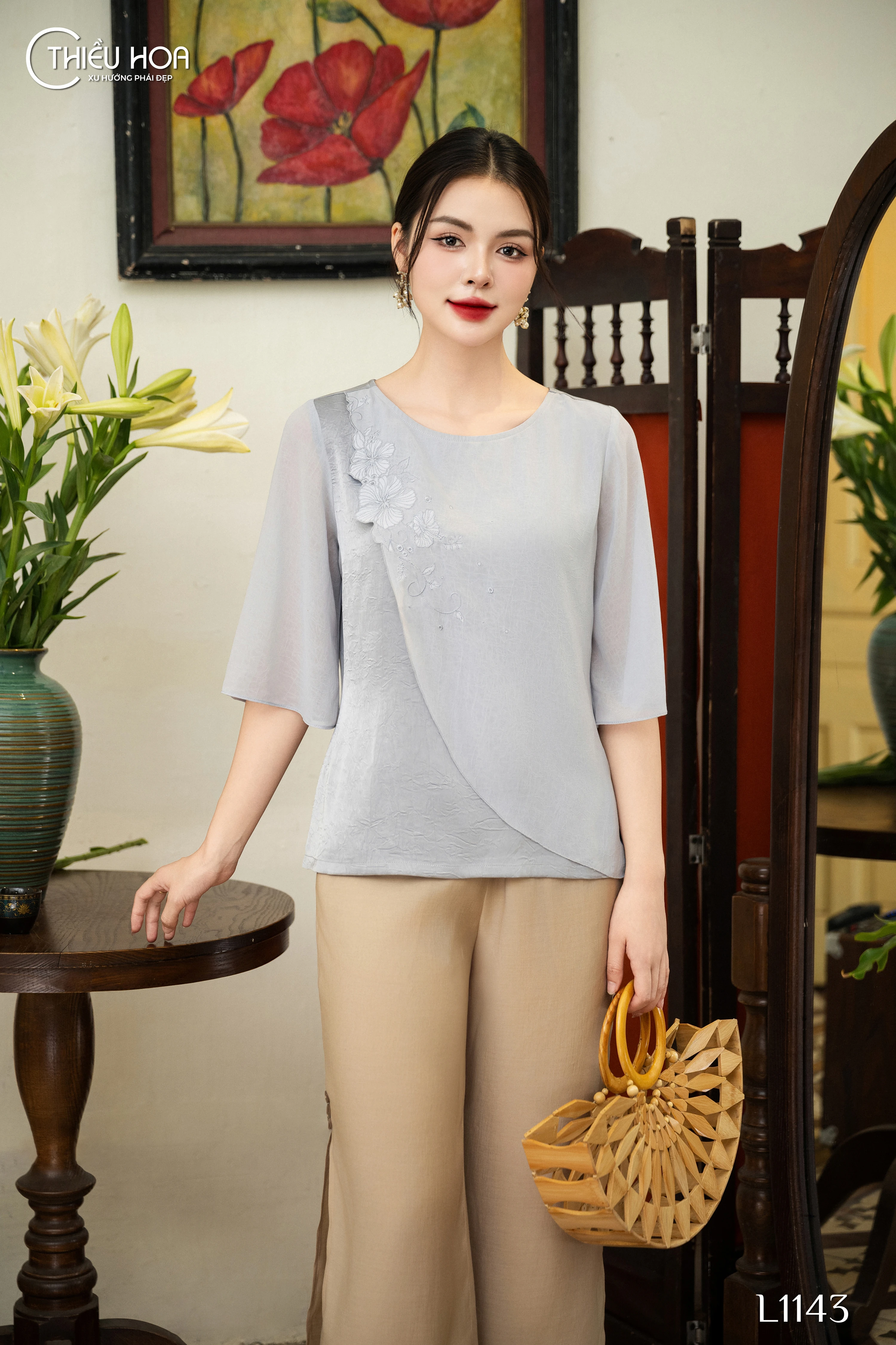 áo lụa nữ trung niên