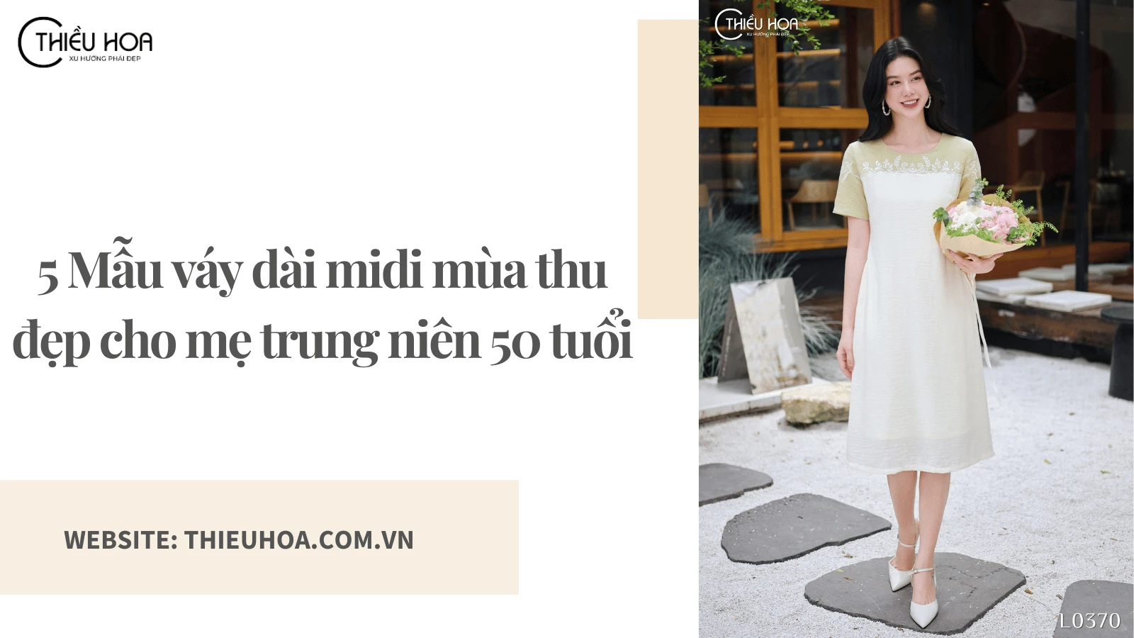 5 Mẫu váy dài midi mùa thu đẹp cho mẹ trung niên 50 tuổi