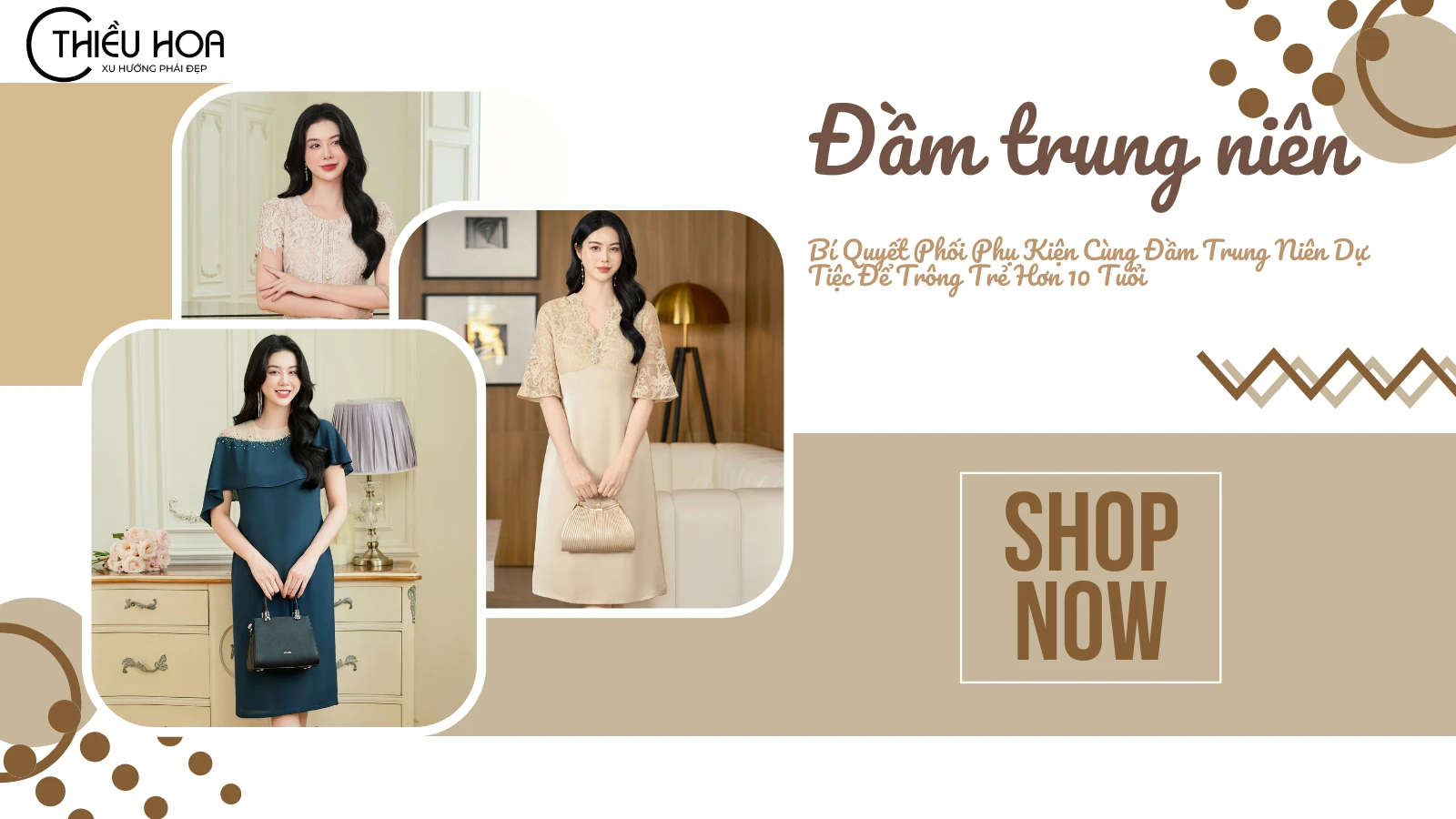 Bí Quyết Phối Phụ Kiện Cùng Đầm Trung Niên Dự Tiệc Để Trông Trẻ Hơn 10 Tuổi