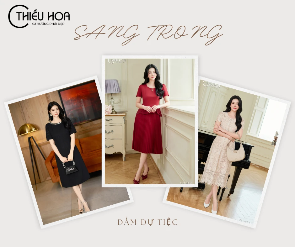 5+ Mẫu Đầm Dự Tiệc Trung Niên Sang Trọng 2025