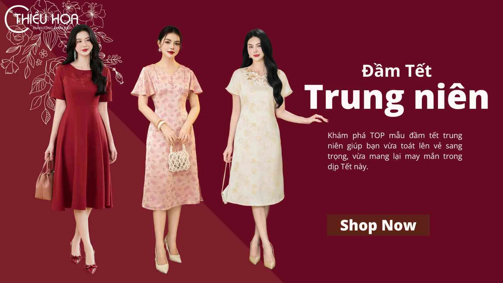 Top 6 Lựa Chọn Đầm Tết Trung Niên Vừa May Mắn Vừa Sang Trọng