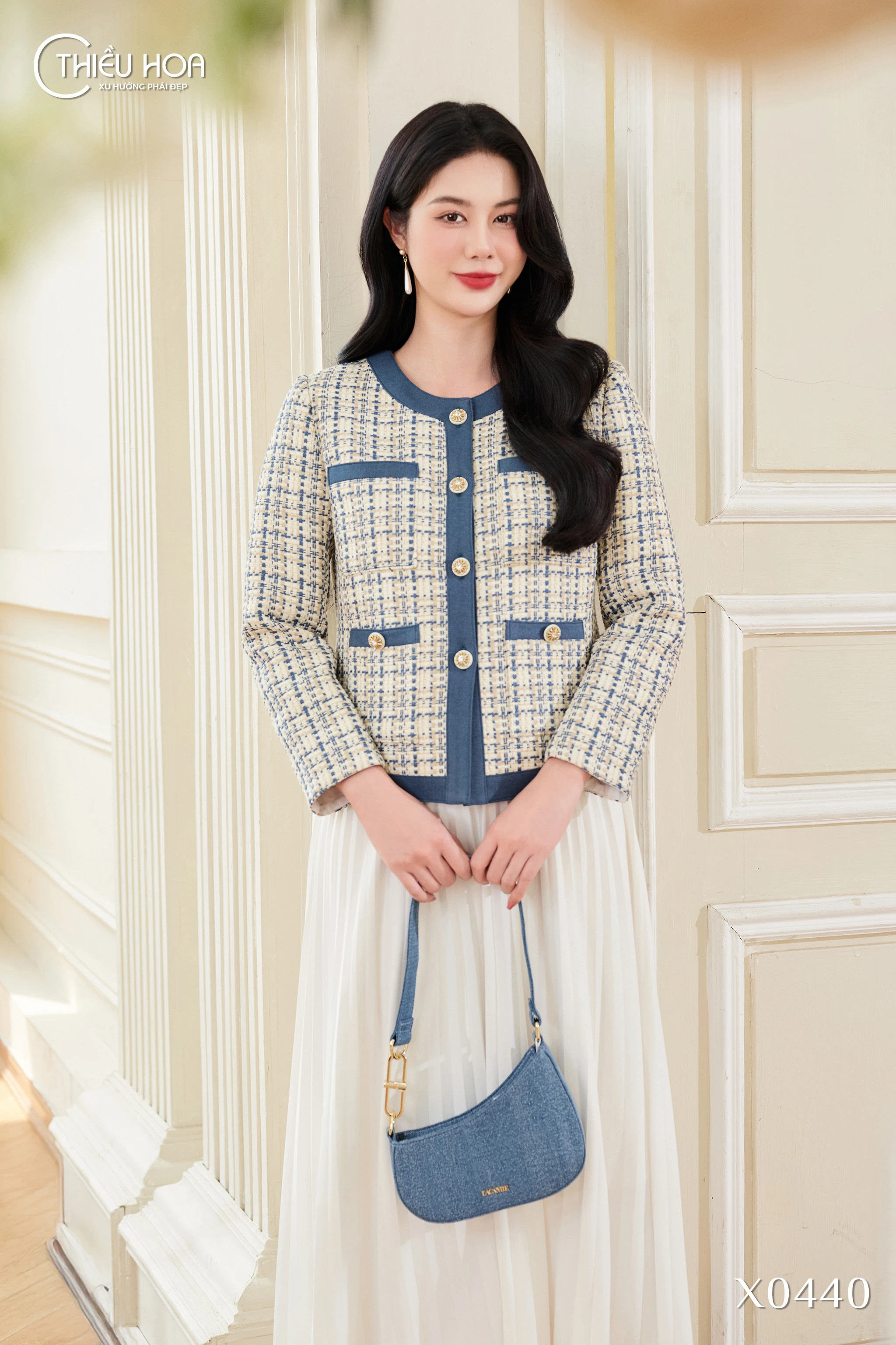 Áo khoác dạ Tweed cao cấp AK5X0440 - Áo Khoác Thiều Hoa