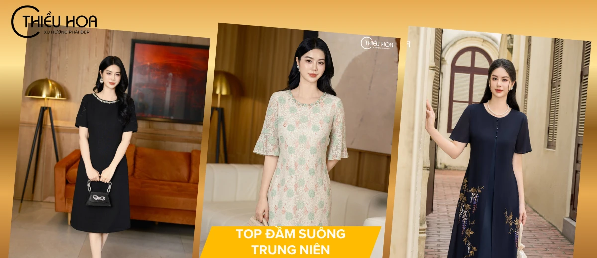 Đầm suông trung niên là lựa chọn lý tưởng cho tiệc tối