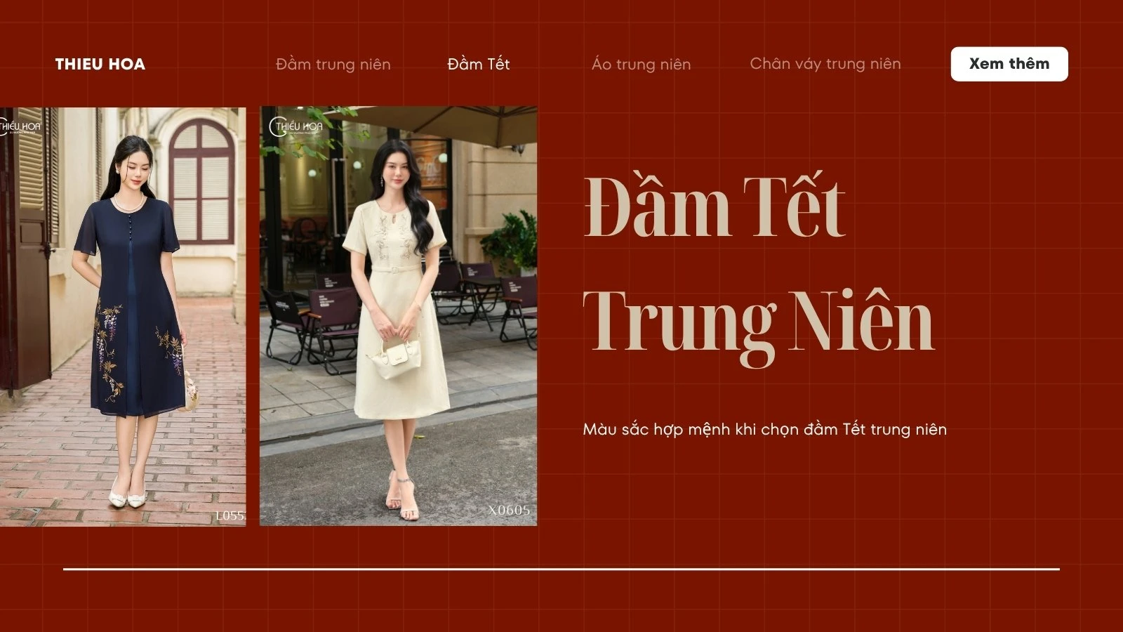 Màu sắc hợp mệnh khi chọn đầm Tết trung niên