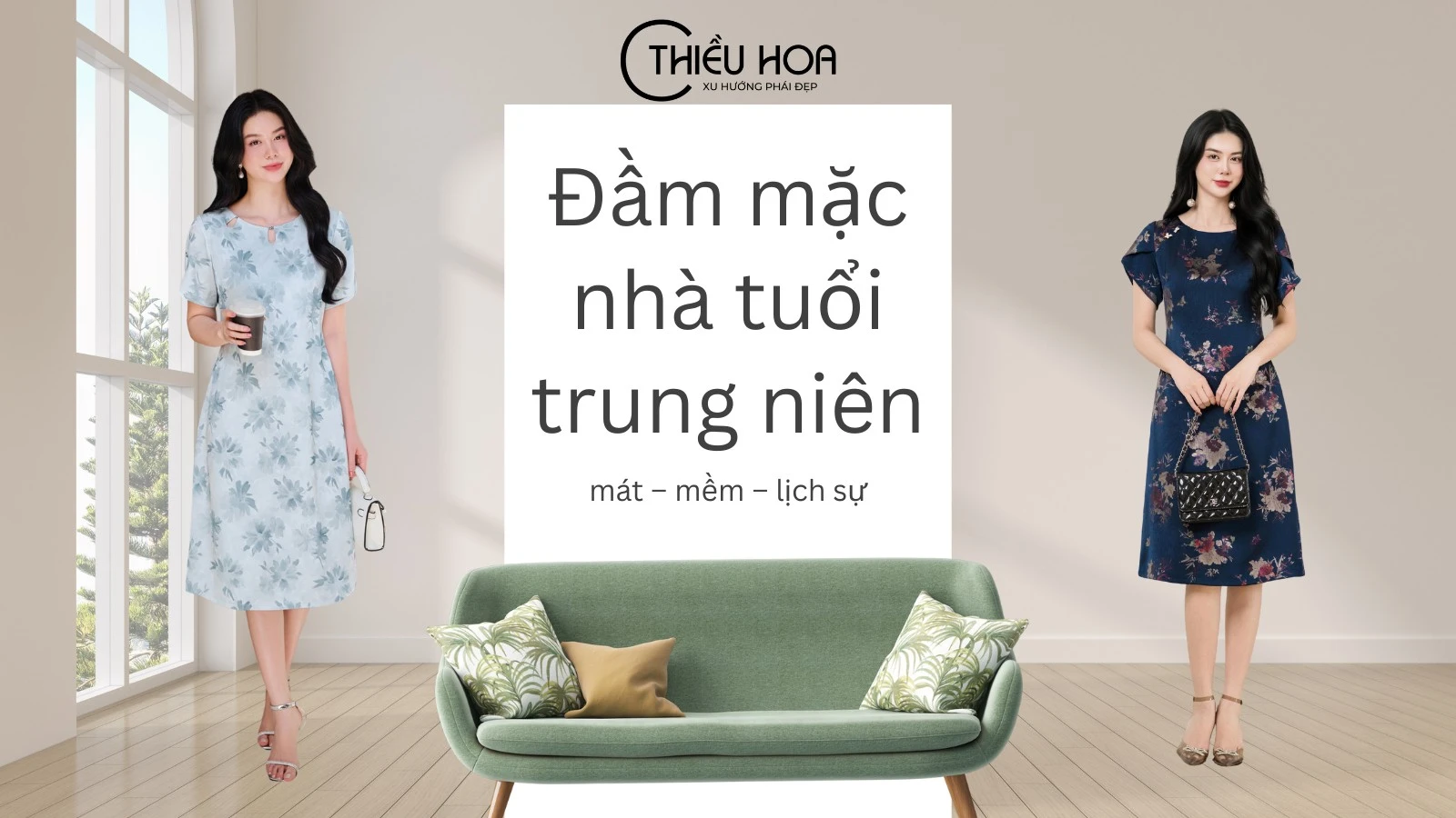 Review đầm mặc nhà tuổi trung niên: Mát – Mềm – Lịch sự