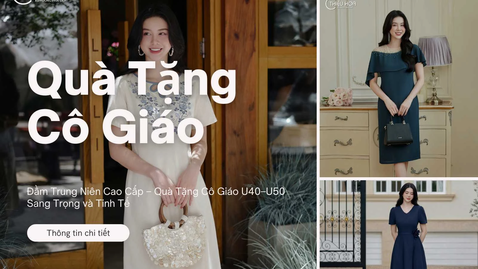 Đầm Trung Niên Cao Cấp – Quà Tặng Cô Giáo U40–U50 Sang Trọng và Tinh Tế