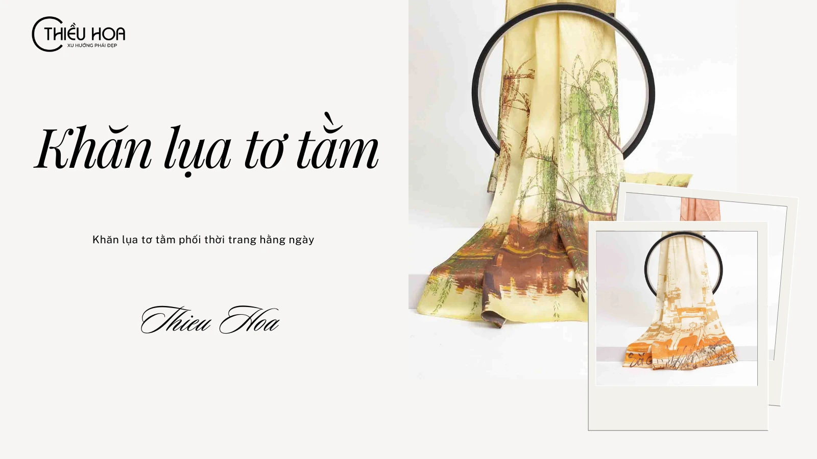 Khăn lụa tơ tằm phối thời trang hằng ngày