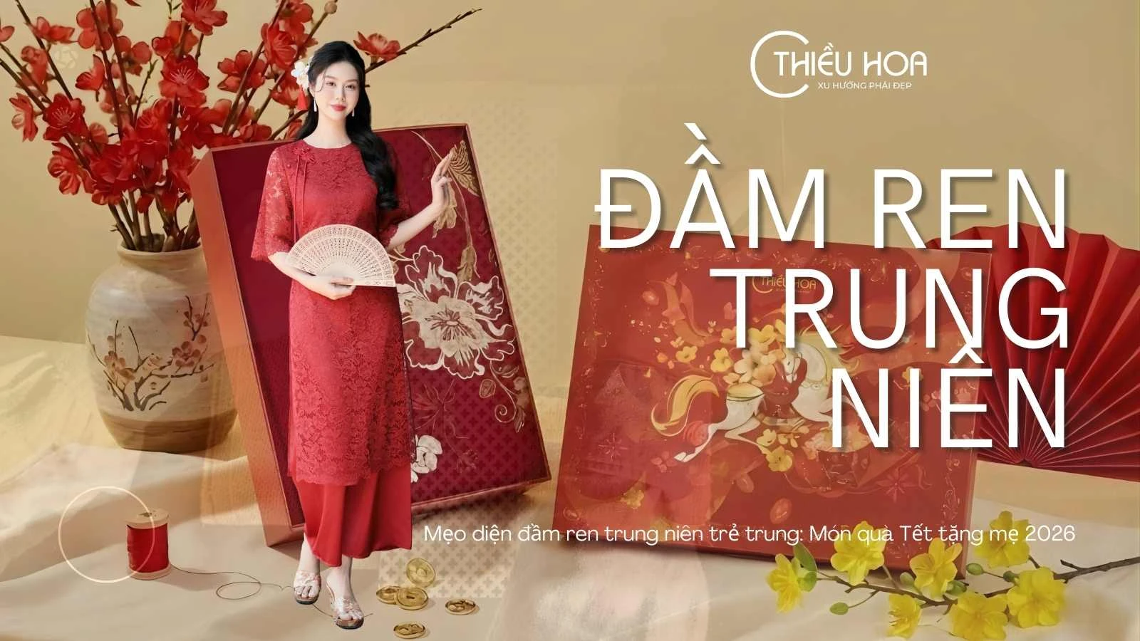 Mẹo diện đầm ren trung niên trẻ trung: Món quà Tết tặng mẹ 2026