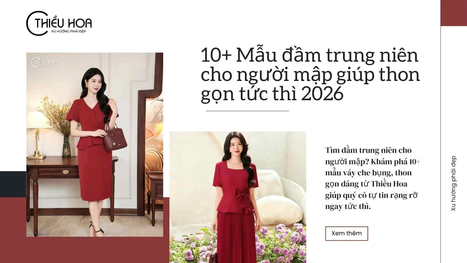 10+ Mẫu đầm trung niên cho người mập giúp thon gọn tức thì 2026