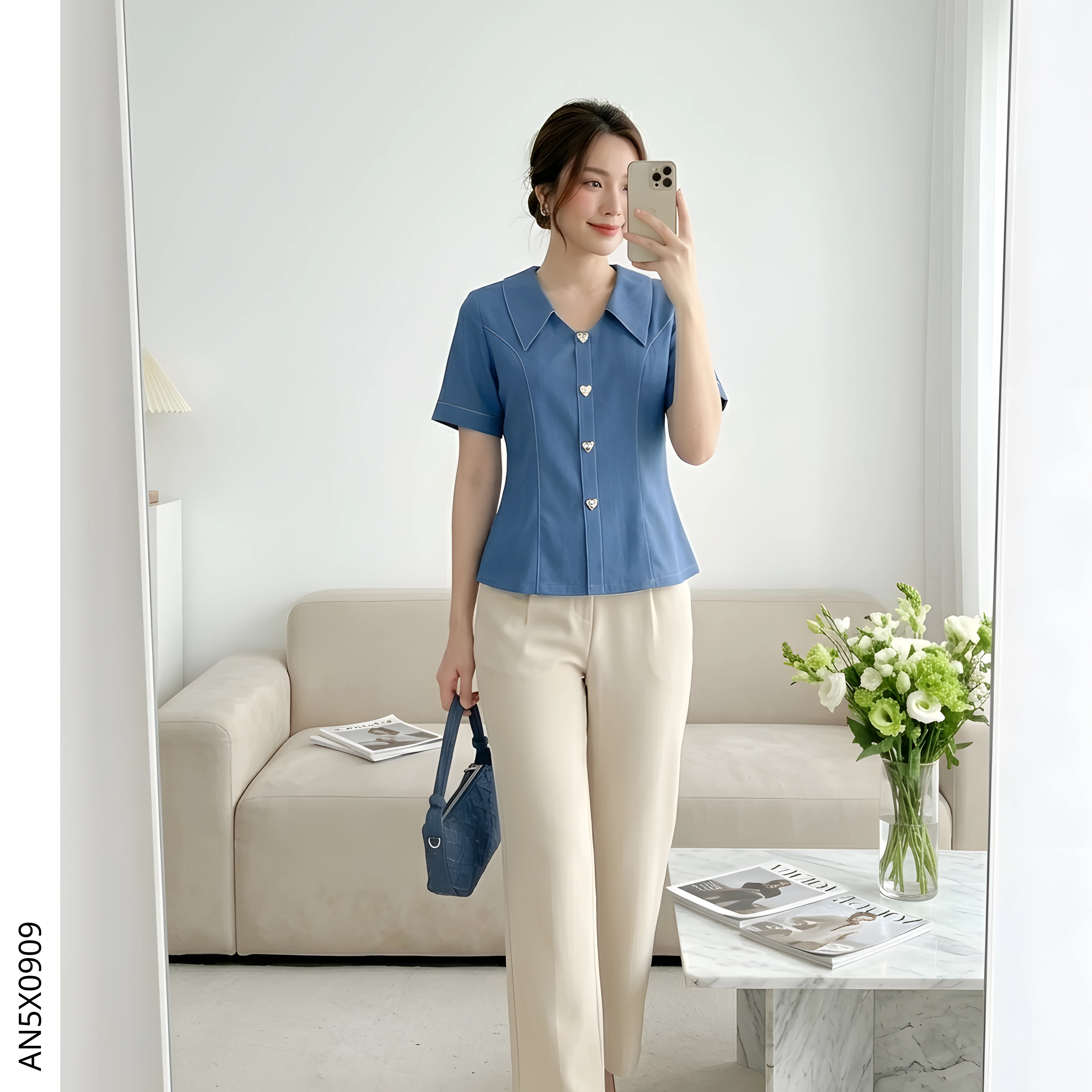 chất liệu Jean lụa cao cấp trong mẫu AN5X0909