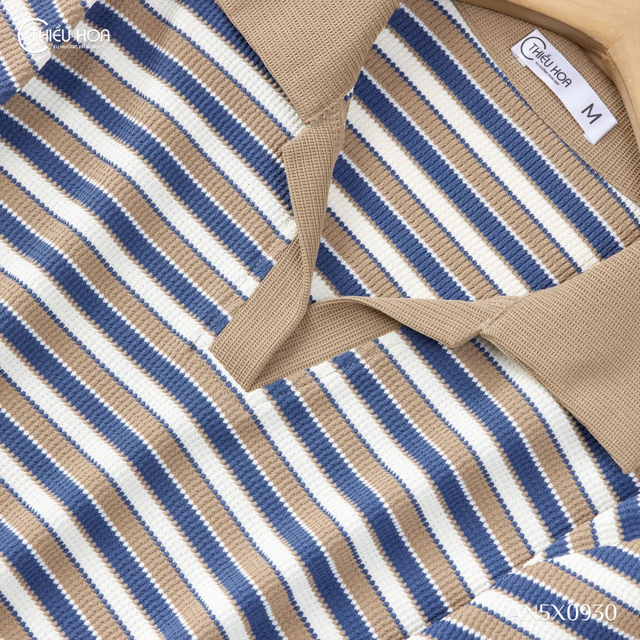 &Aacute;o thun sọc tăm AN5X0930 dễ d&agrave;ng phối với trang phục kh&aacute;c
