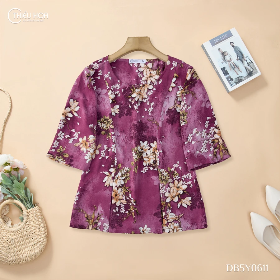 Đồ bộ trung ni&ecirc;n vải lụa DB5Y0611 - Kỹ thuật thiết kế - Thấu hiểu v&agrave; chiều chuộng v&oacute;c d&aacute;ng 