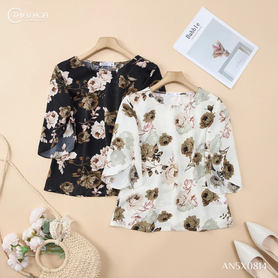 &aacute;o kiểu voan hoa AN5X0814