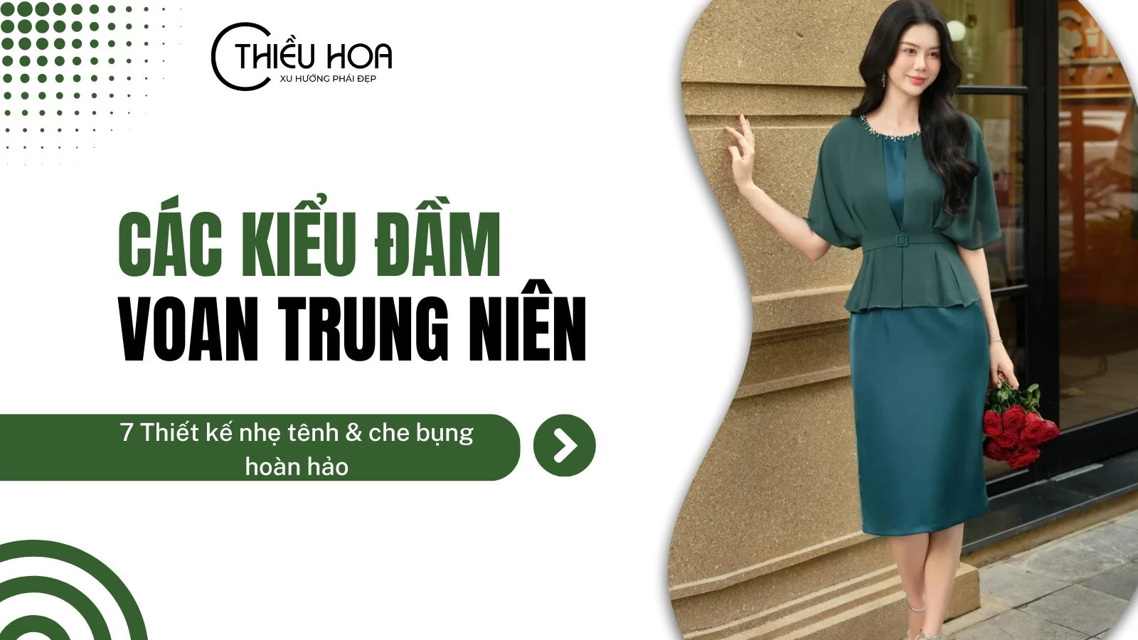 Các kiểu đầm voan trung niên: 7 Thiết kế nhẹ tênh & che bụng hoàn hảo