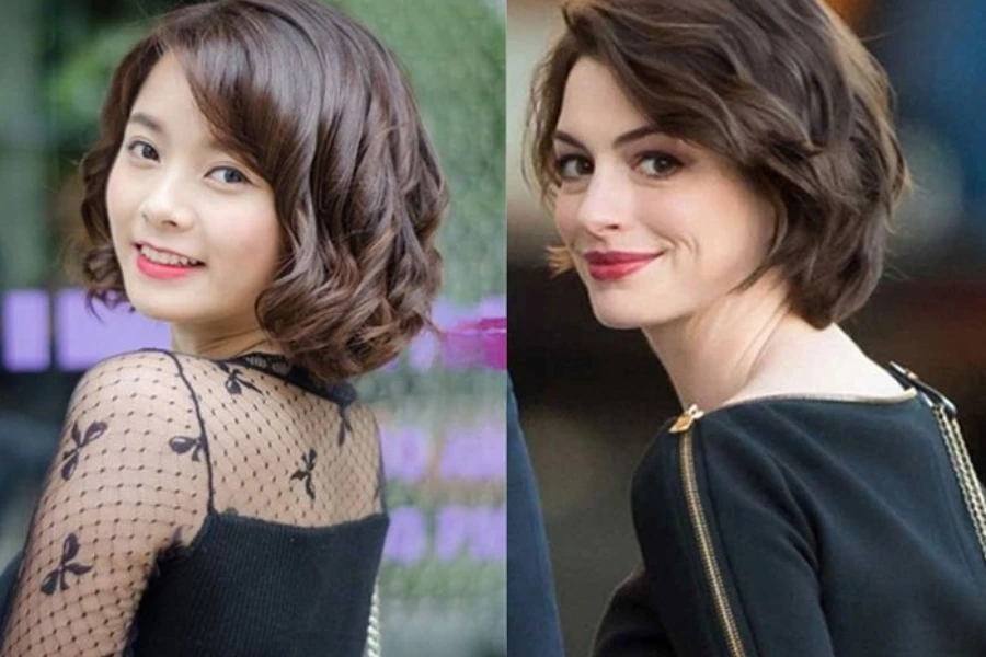 Tóc xoăn ngắn cho phụ nữ trung niên mặc gì đẹp