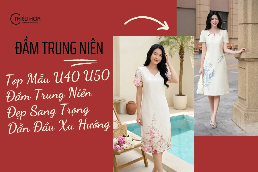 Top Mẫu U40 U50 Đầm Trung Niên Đẹp Sang Trọng Dẫn Đầu Xu Hướng