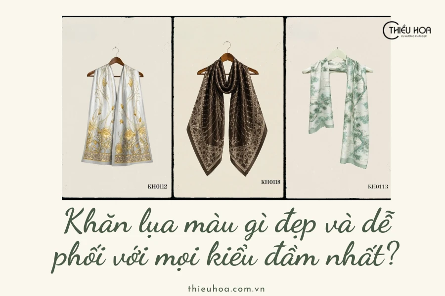 Khăn lụa màu gì đẹp và dễ phối với mọi kiểu đầm nhất?