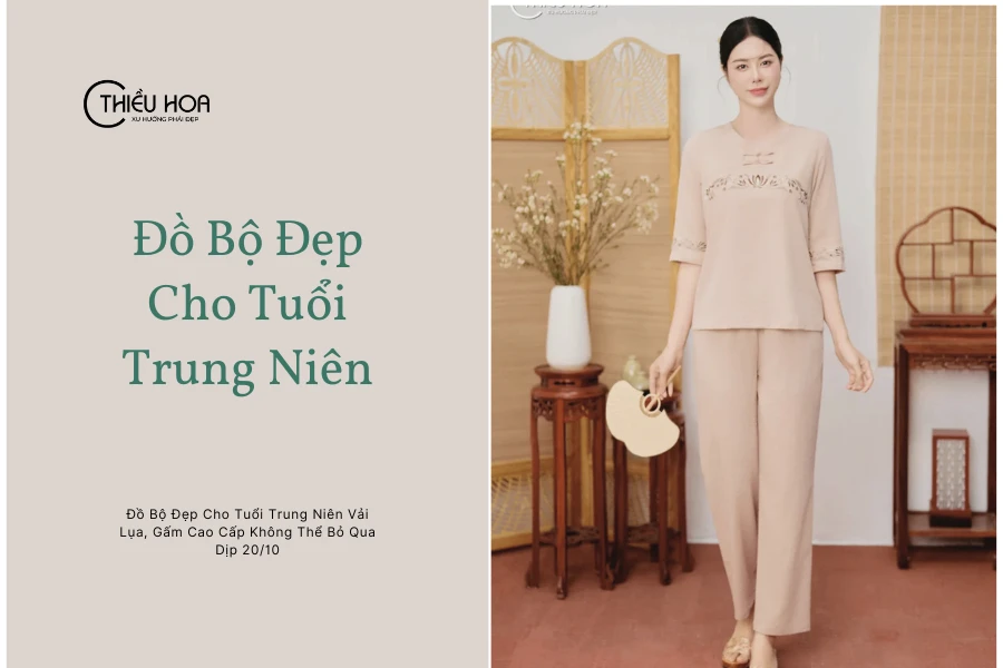 Đồ Bộ Đẹp Cho Tuổi Trung Niên Vải Lụa, Gấm Cao Cấp Không Thể Bỏ Qua Dịp 20/10