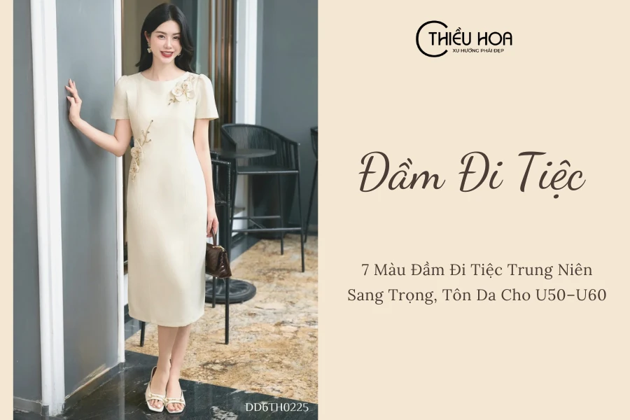 7 Màu Đầm Đi Tiệc Trung Niên Sang Trọng, Tôn Da Cho U50–U60
