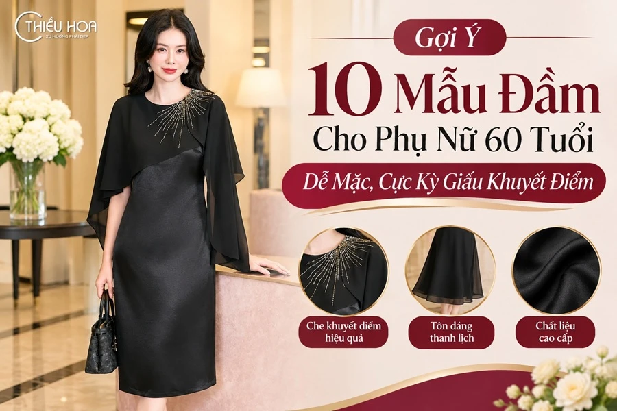 Gợi Ý 10 Mẫu Đầm Cho Phụ Nữ 60 Tuổi Dễ Mặc, Cực Kỳ Giấu Khuyết Điểm