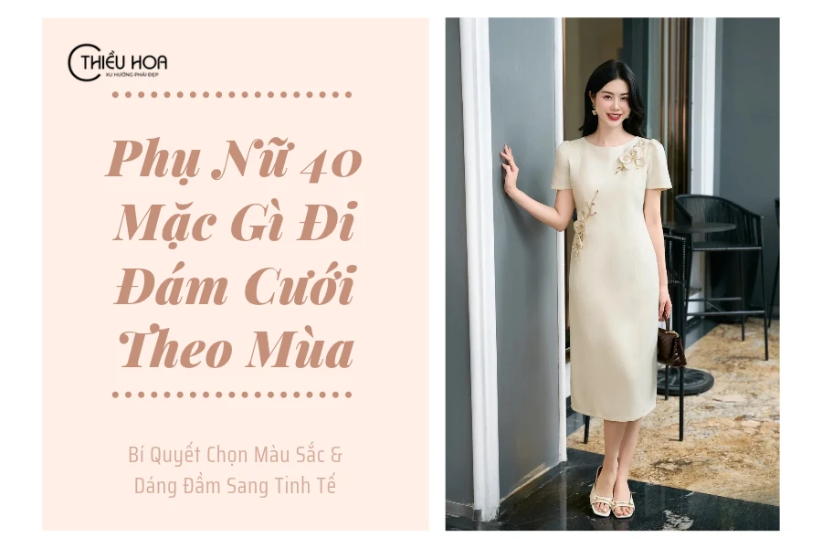 Phụ Nữ 40 Mặc Gì Đi Đám Cưới Theo Mùa? Bí Quyết Chọn Màu Sắc & Dáng Đầm Sang Tinh Tế