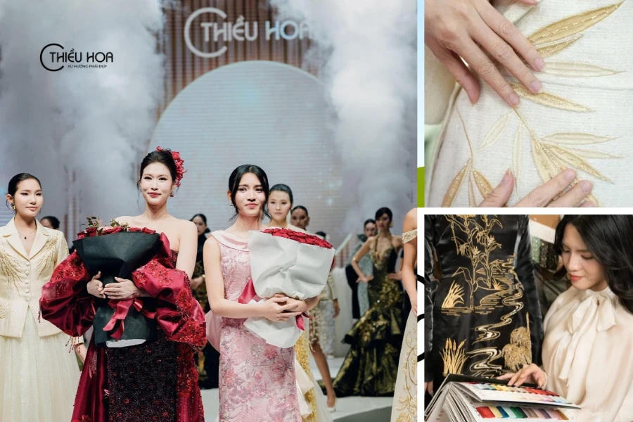 Thiều Hoa đưa vần thơ "Đây thôn Vĩ Dạ" vào thời trang trung niên tại Beyond Words 2026