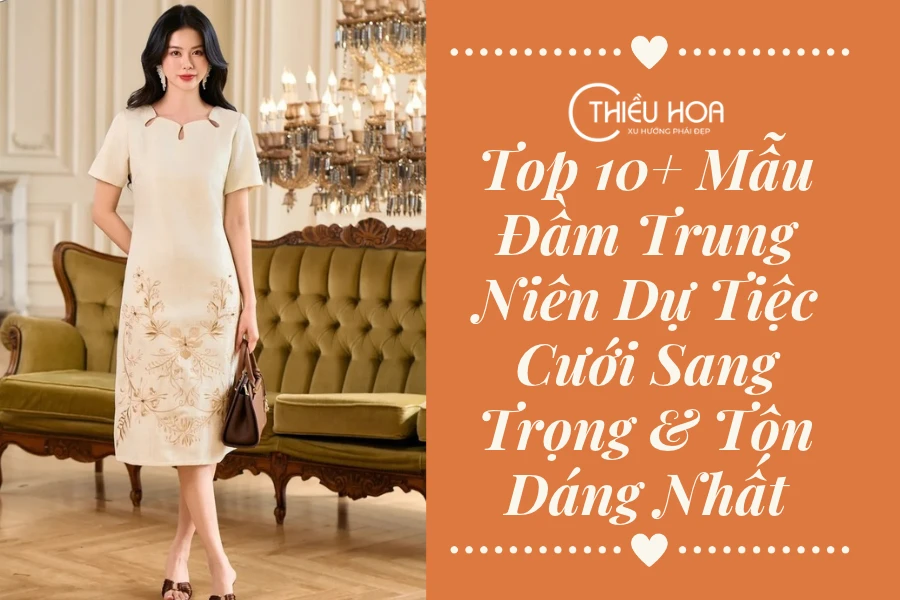 Top 10+ Mẫu Đầm Trung Niên Dự Tiệc Cưới Sang Trọng & Tôn Dáng Nhất